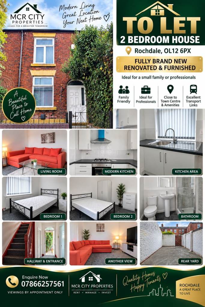 2 bedroom house in Thorn Tree Place Rochdale, OL12 (2 bed)  Rochdale