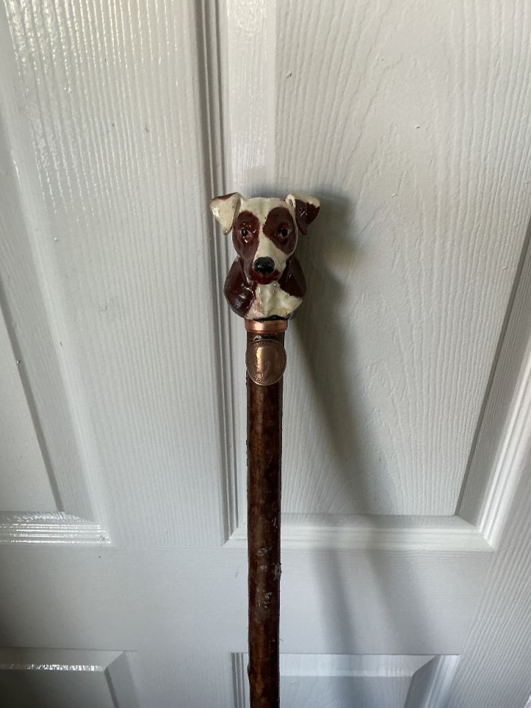 Brown and white Jack Russel thumb stick