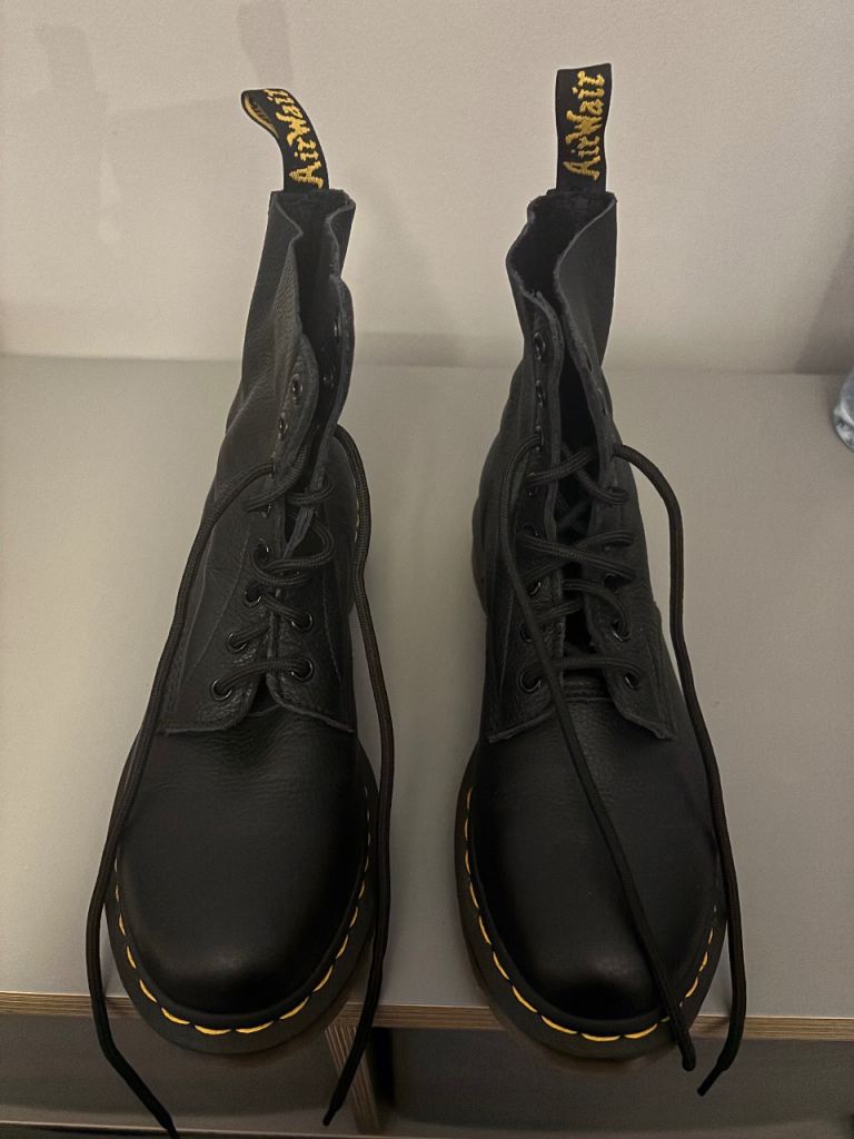 Dr Martens black soft leather boots
