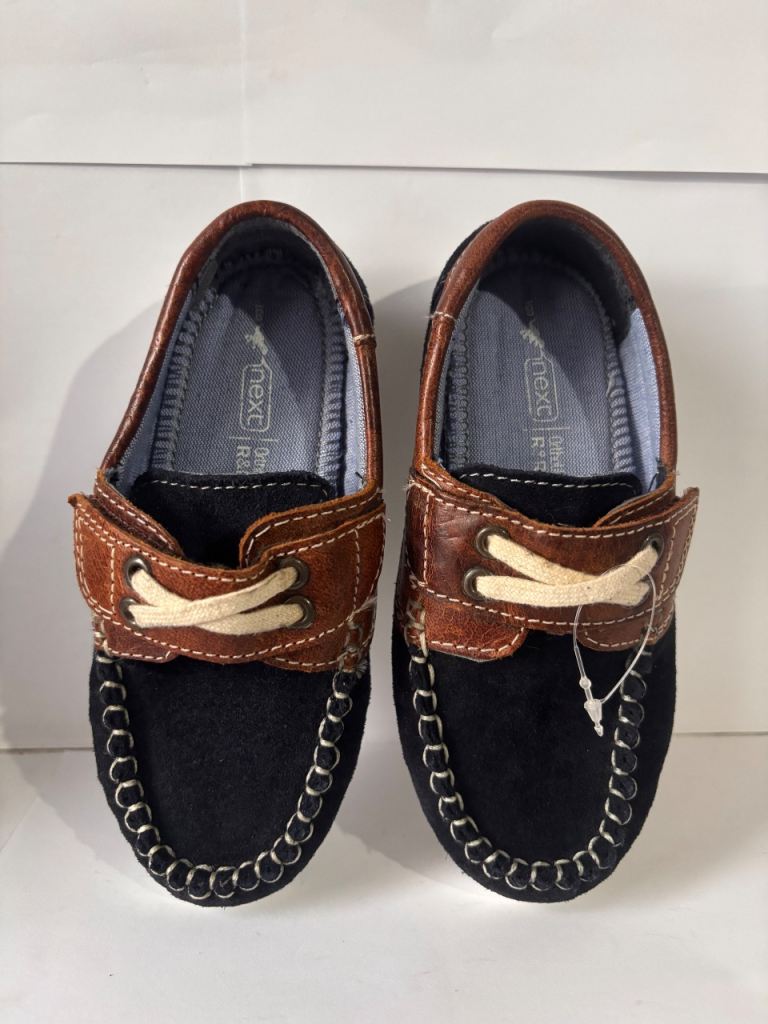 Next Kids Boat Shoes - NEW, Navy and Brown C8