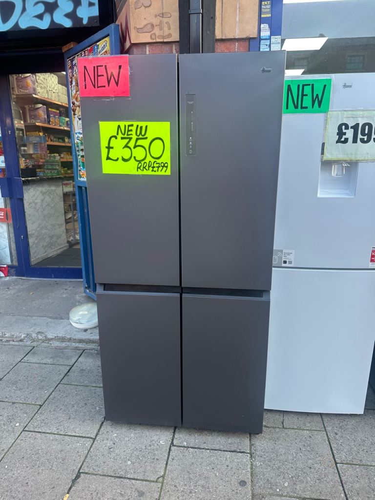 NEW/GRADED GREY HOOVER AMERICAN FRIDGE FREEZER 