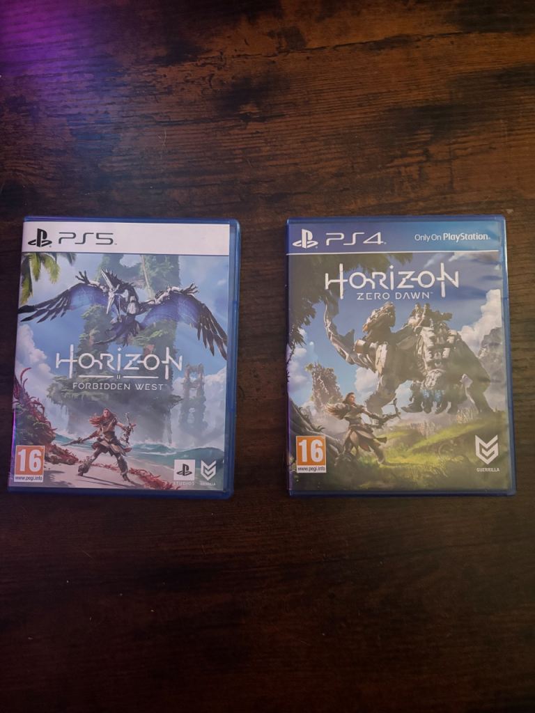 Horizon games for sale: Zero Dawn (PS4) and Forbidden West (PS5)
