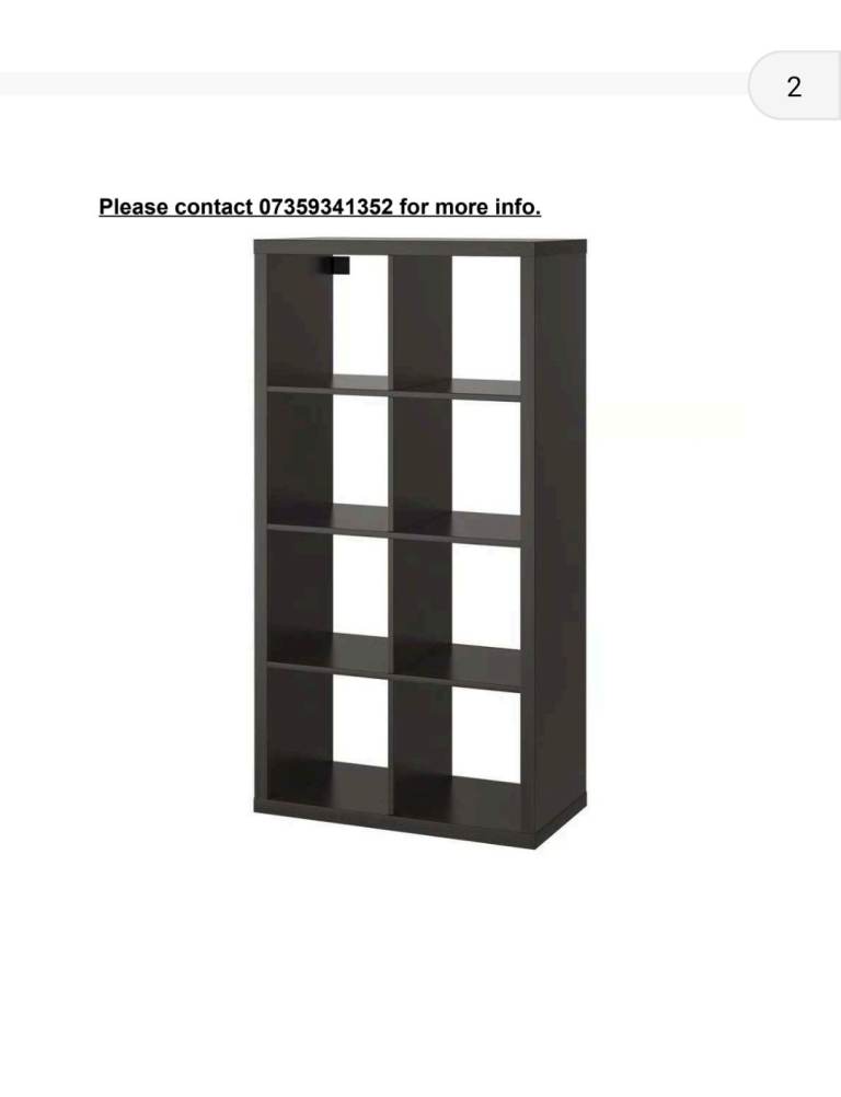 IKEA KALLAX Shelving Unit – Black/Brown, 8 Cube Storage