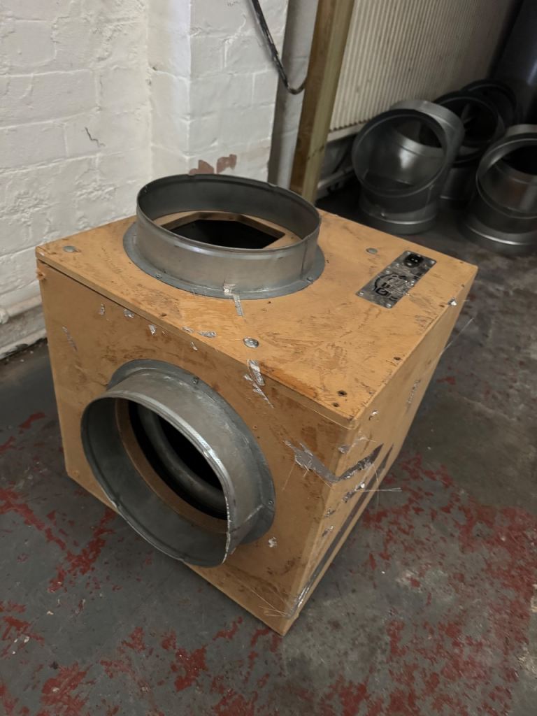 12" Acoustic Box Fan 4250m3/h High Power Quiet Inline Extractor Grow Room