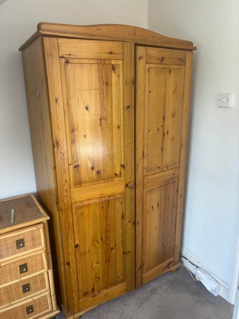 Solid Pine Wardrobe – Good Condition