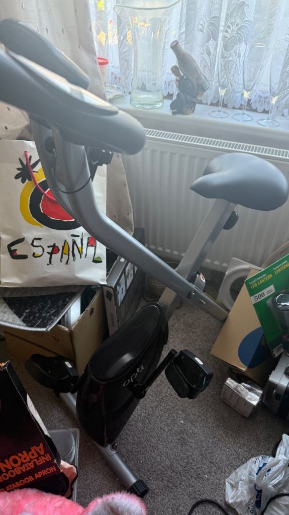 Opti Folding Exercise Bike – Compact Home Fitness Cardio Bike 