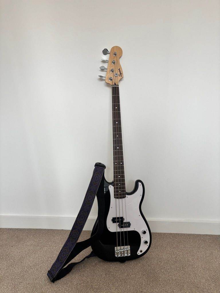 Squier Sonic Precision Bass Guitar + accessories