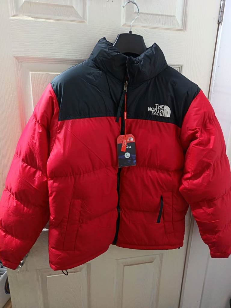 North Face Puffer men jacket 700, Red, Size M, L, XL with Hood