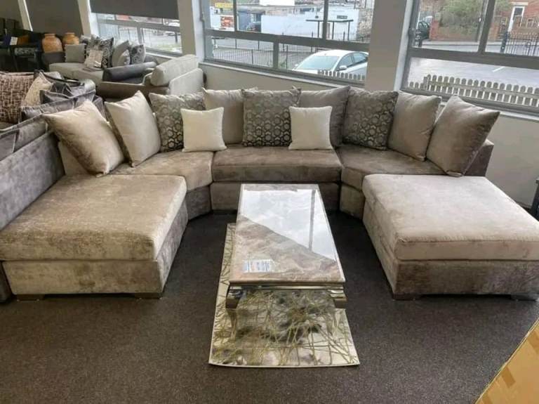 Premium U Shaped Corner Sofa with Scatter Back Cushions