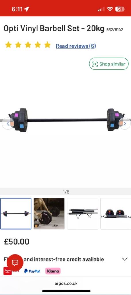 Opti 20kg Barbell Set