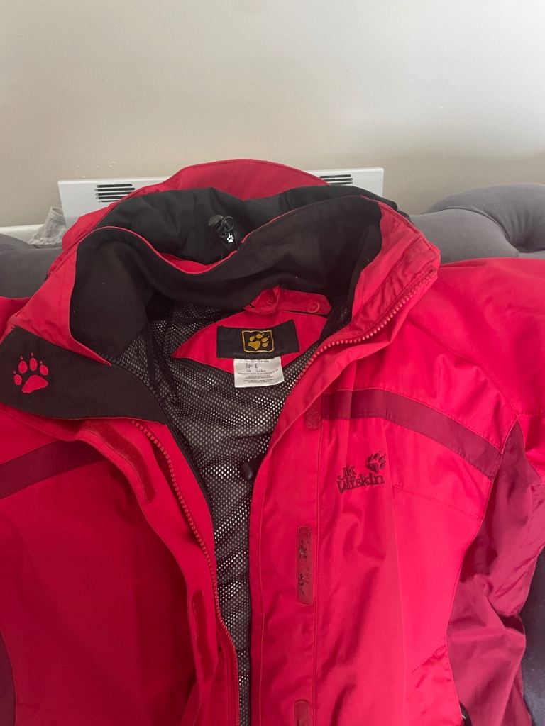 Jack Wolfskin Waterproof Jacket – Red, Good Condition