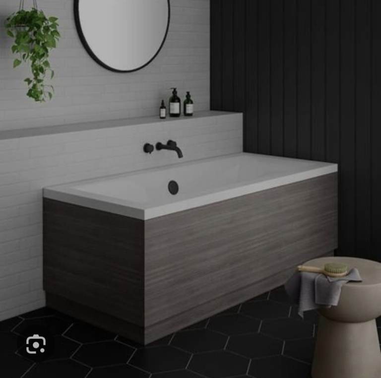 Grey Wood Effect MCF Bath Panel