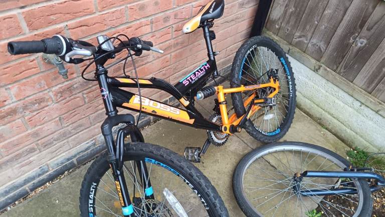Stealth Mountain Bike - Black & Orange, Fair Condition