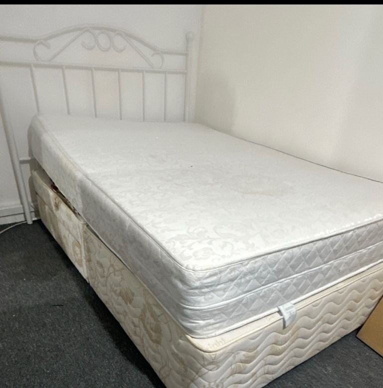 FREE Double Bed with Metal Headboard and Base – Fair Condition