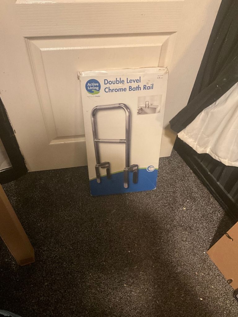 Active Living Double Level Chrome Bath Rail – Brand New