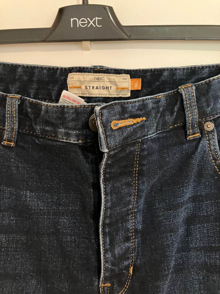 Next Men's Straight Fit Jeans - Dark Blue, Good Condition