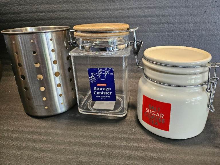 Asorted Food sugar canisters container