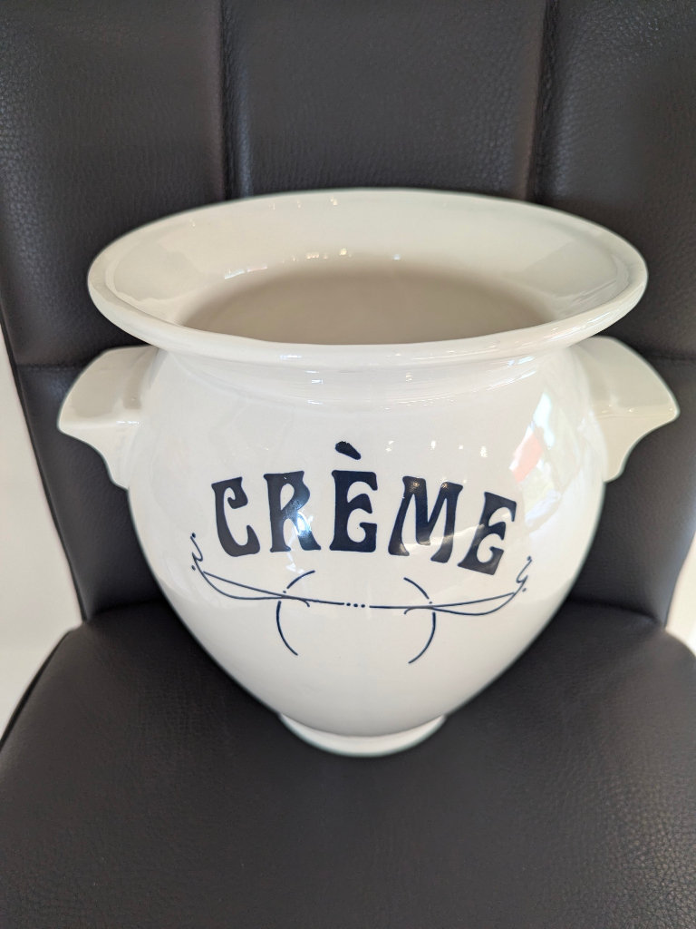 VINTAGE HOWARD KAPLAN'S FRENCH COUNTRY STORE CREME POT TWO HANDLES 25.5cm HIGH