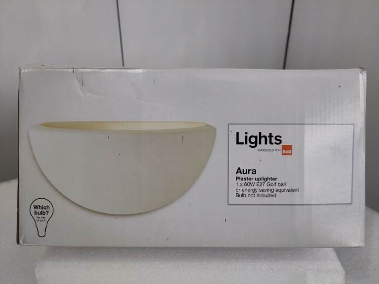 Aura plain plaster Wall up-uplighters x 10