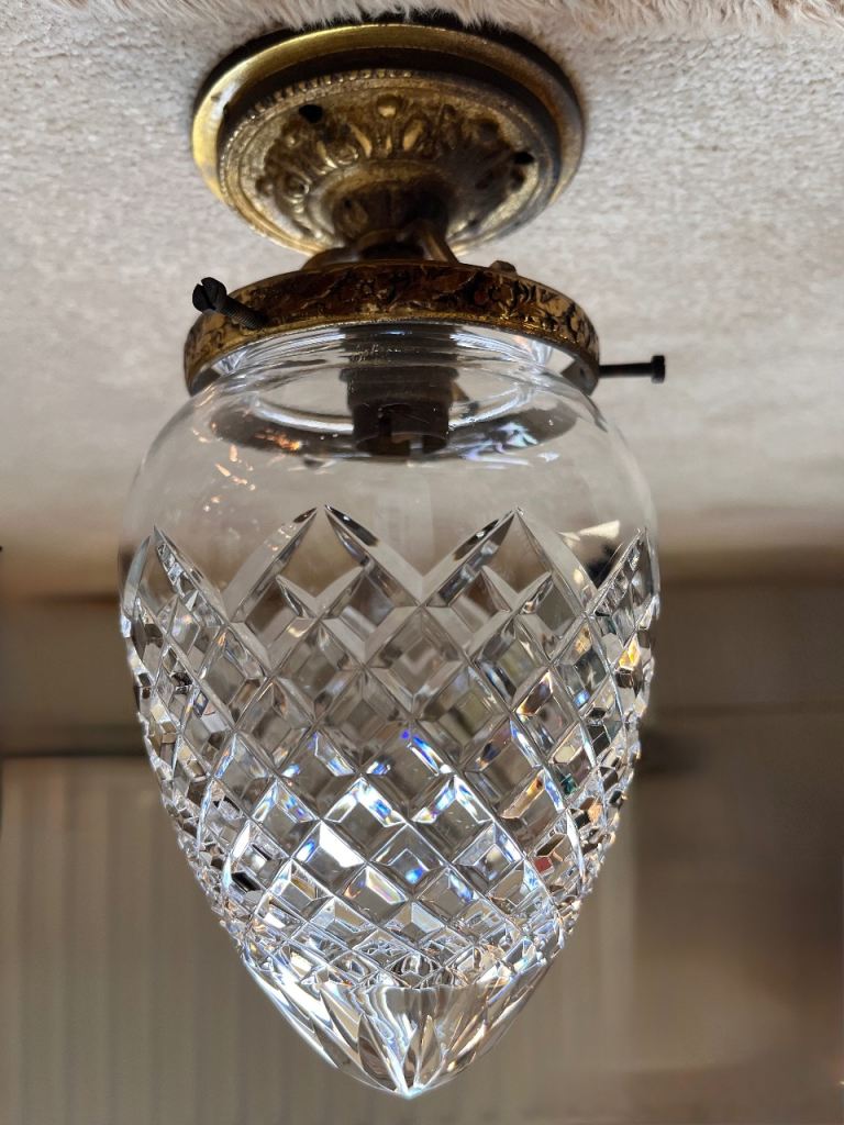 Vintage cut glass ceiling lamp