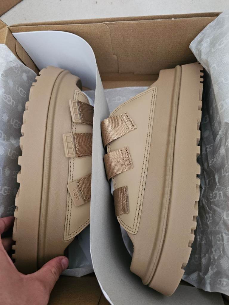 UGG Beige Platform Sandals – Brand New in Box