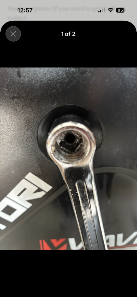 Need someone strong to help me take off bike crank