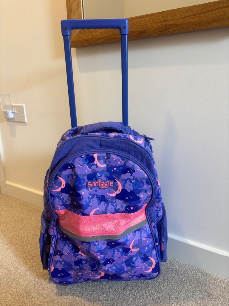 Purple Smiggle Backpack / Small Suitcase on Wheels