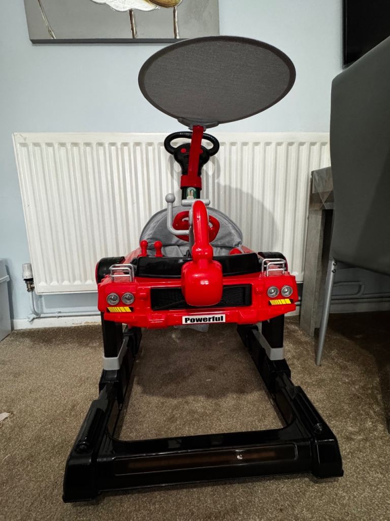 Red 4-in-1 Baby Walker/Pusher with Seat