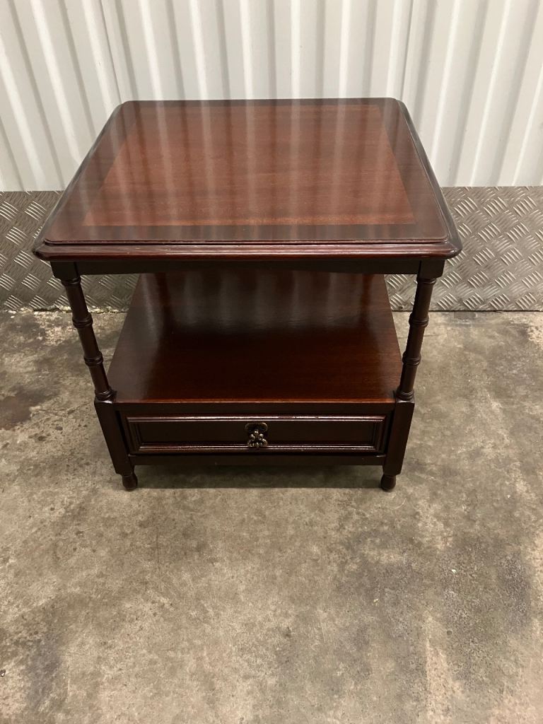 Square Top Mahogany Side Table 