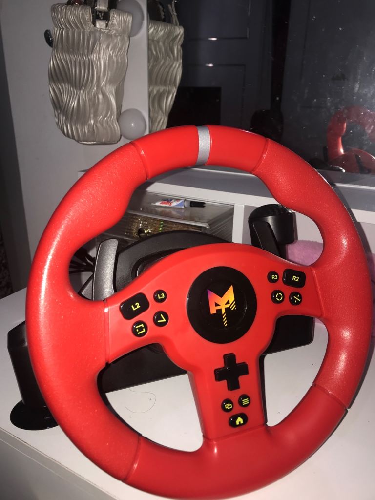 Red Racing Steering & pedals - Excellent  Condition