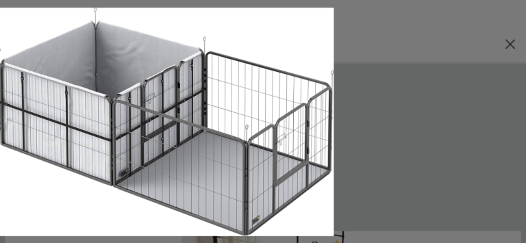 Large puppy Playpen/nesting box – Grey Metal, New