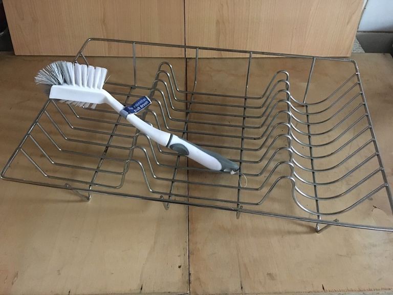 stainless steel dish drainer + new brush