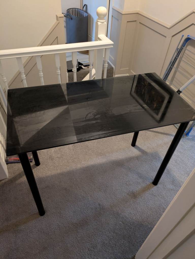 Black glass table