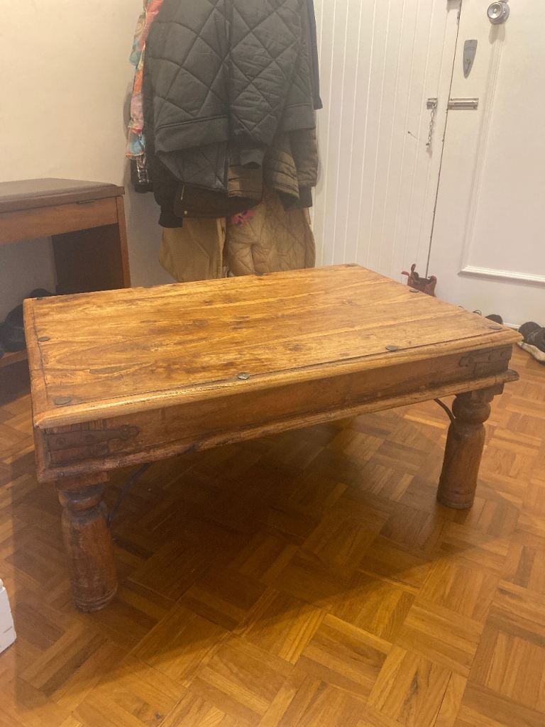 Solid wood coffee table dark oak colour