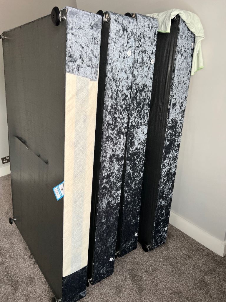 2x king Bed Base – Grey Velvet, Good Condition
