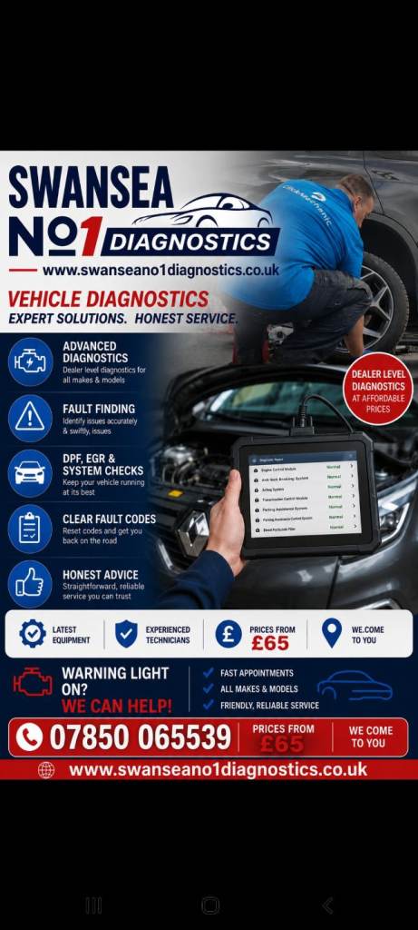 Car and Van Diagnostics we come to you most South Wales covered and some West Wales