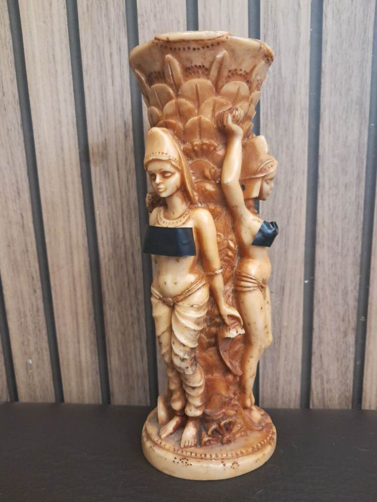 Large 10 inch height Vintage resin vase or candle holder. Good condition