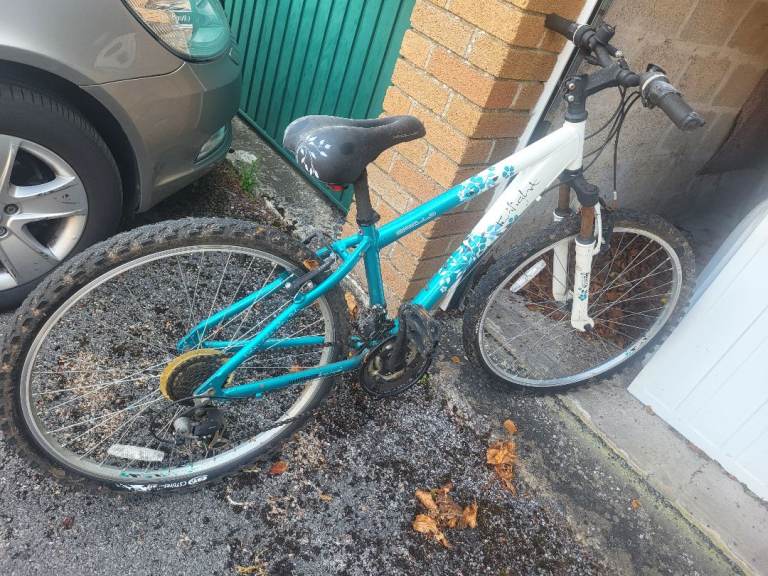 Girls/women Mountain Bike – Blue & White, Fair Condition