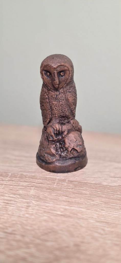 Detailed Barn Owl Ornament - Rustic Bird Figurine