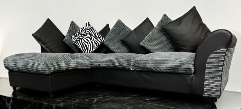 Black and Grey Corner Sofa