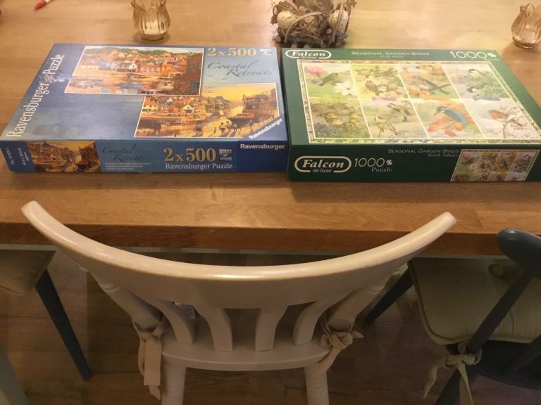 2 x puzzles complete coastal retreats & seasonal garden birds 