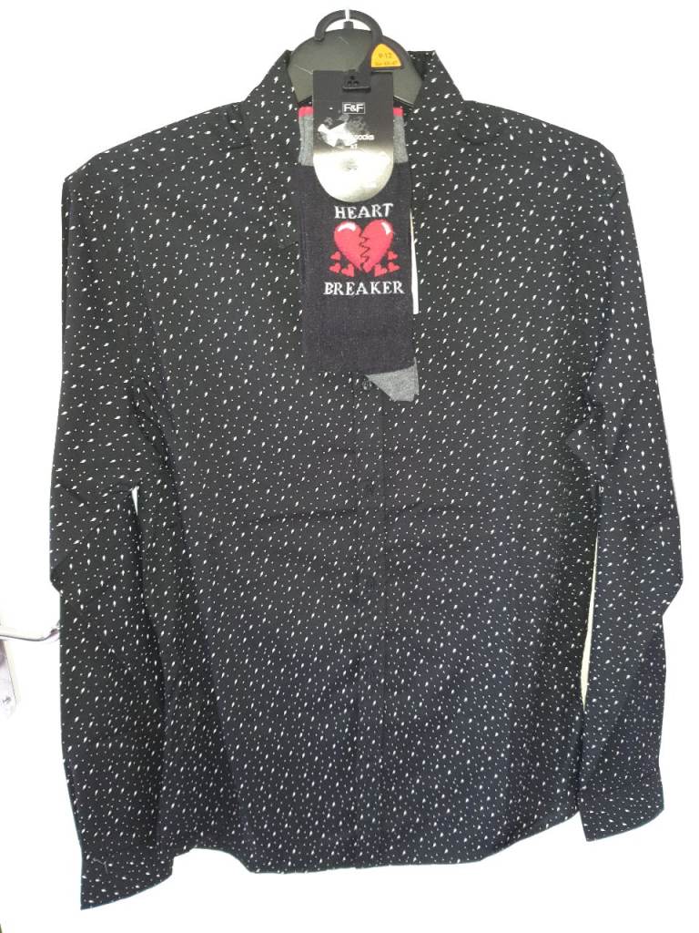 MEN'S QUALITY ITALIAN SHIRT, SMALL, FREE SOCKS, BOTH BNWT