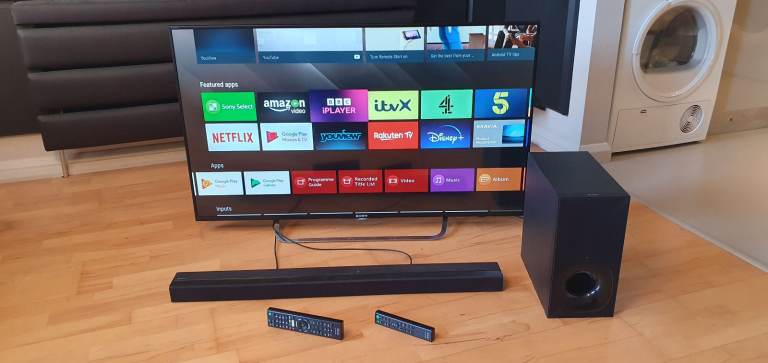 FREE LOCAL DELIVERY SONY 50 INCH UHD HDR 4K AI ANDROID SMART TV + SOUNDBAR AND SUB WOOFER