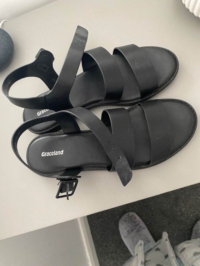 Pair of diechman. Black sandals as new 