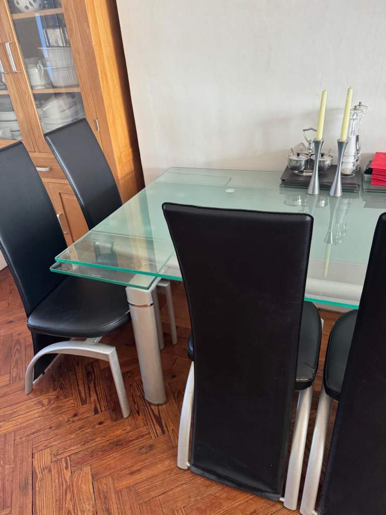 Glass dining table and chairs, £50.00 for Sale in Heathrow, London ...
