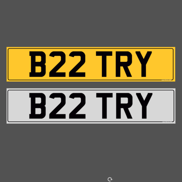 B22 TRY - Rugby Cherished Registration Number Plate 