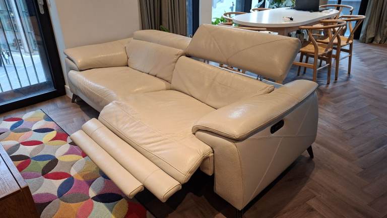 3 seater Recline leather sofa