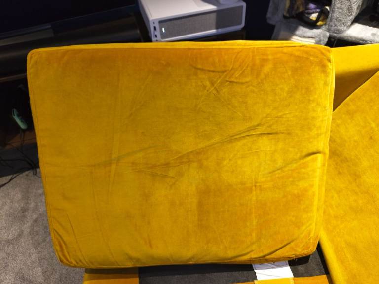 PRICE DROPPED! Two (2) Izzy Small Armchairs with Smart Velvet fabric and English Oak legs