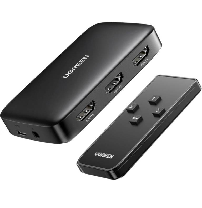 UGREEN HDMI Switch 3 In 1 Out with Remote – New