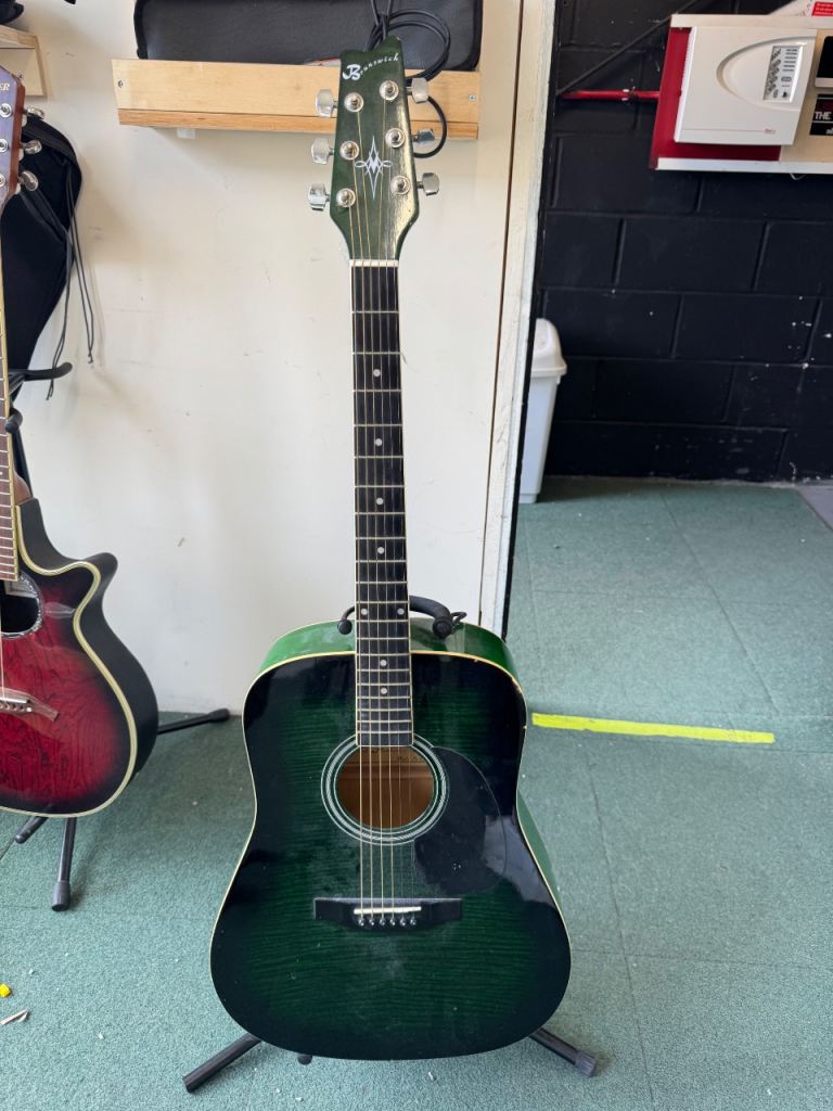 Brunswick Rodeo Series Bmt105-gf Green Acoustic Guitar Drednought 4/4 6 String